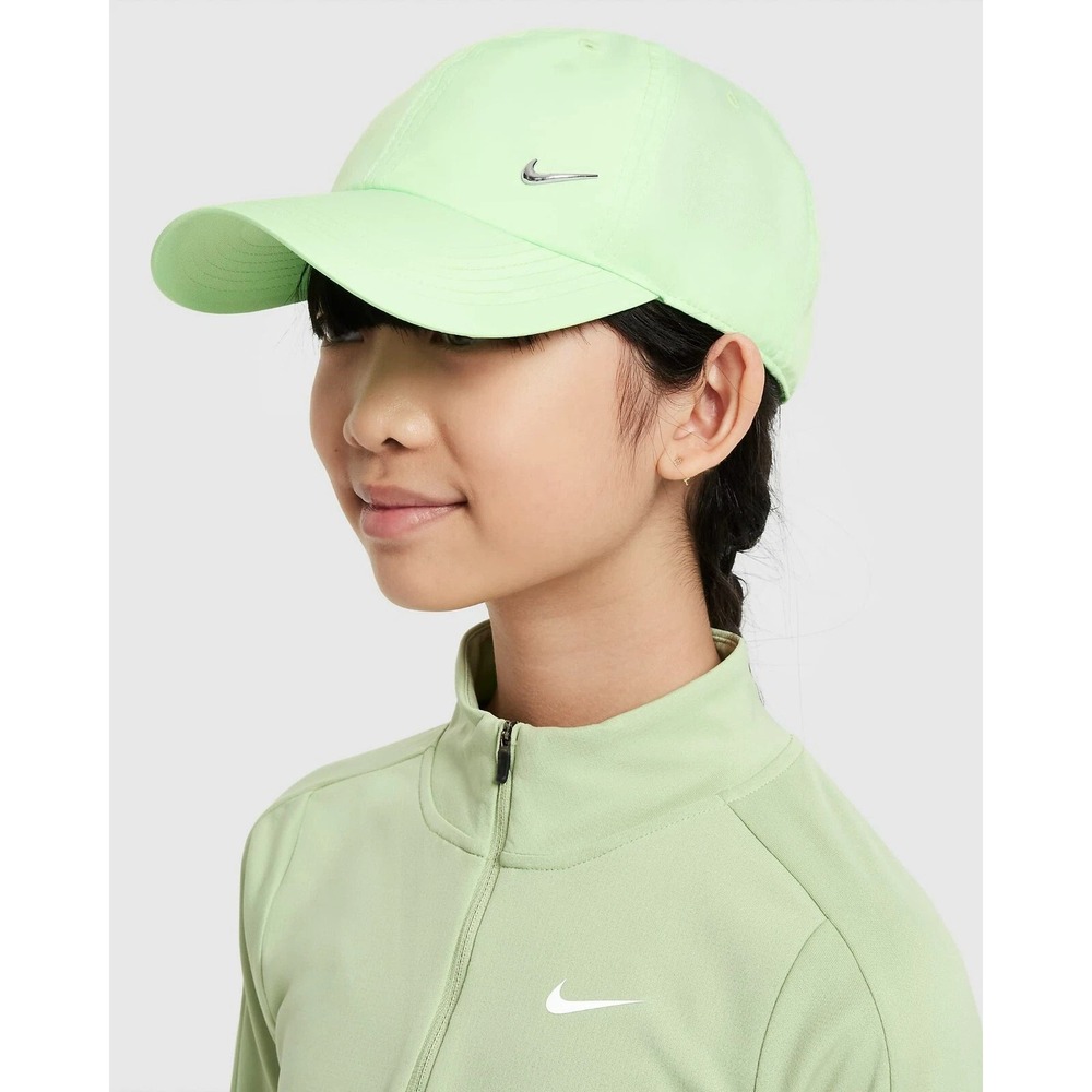 Nike Kids Club Dri-FIT Curved Brim Metal Swoosh Hat Cap Mint Green FB5064-376